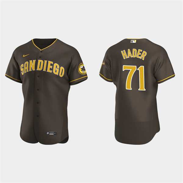 Mens San Diego Padres #71 Josh Hader Brown Road Player FlexBase Jersey Dzhi->san diego padres->MLB Jersey